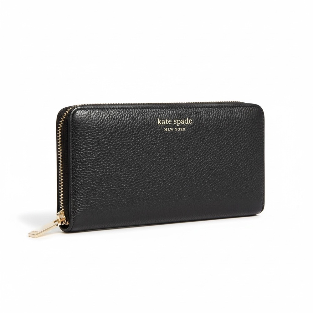 Kate Spade Black Wallet with Gold Accents